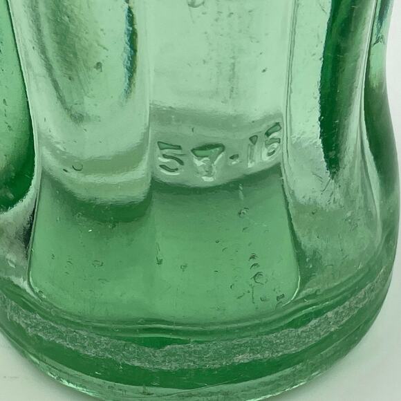 Vintage Coca Cola Bottle, 1957 Hobble Skirt Coke Bottle, Green Glass Collectible - Picture 5 of 11